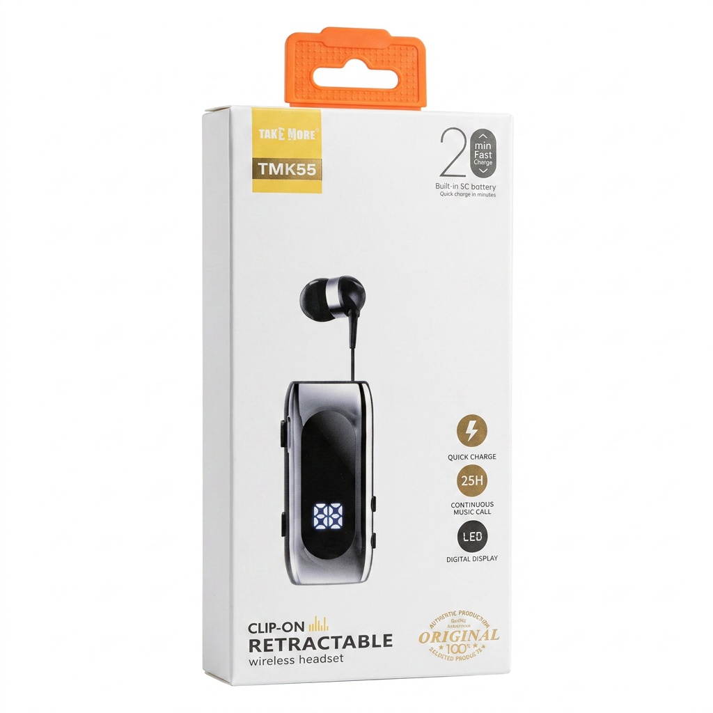 product-0-38 Ασύρματο Ακουστικό Clip-On με Ρυθμιζόμενο Καλώδιο - Image 1