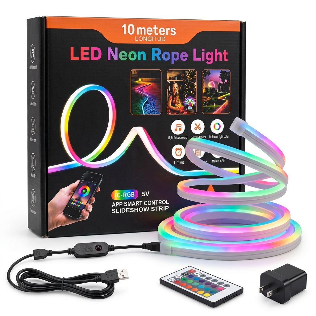 product-1-51 Αδιάβροχο RGB LED Νέον Σκοινί Φωτισμού για Εσωτερικούς και Εξωτερικούς Χώρους - Image 1